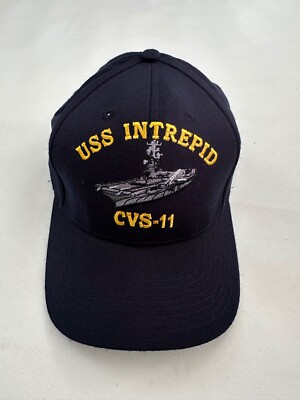 New The Corps USS Intrepid CVS 11 Logo Blue Baseball Cap Hat One Size