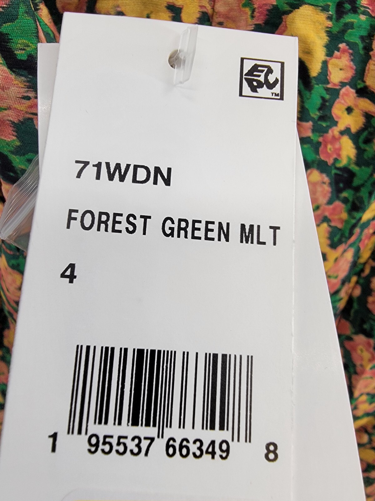 French Connection Aleezia Flavia Floral A-Line Dress Women's 4 Forest Green L/S - Picture 19 of 19