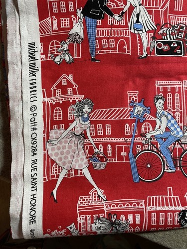Joie De Vivre Rue Paris Shopping Fabric BTHY, Michael Miller CX9284-RED