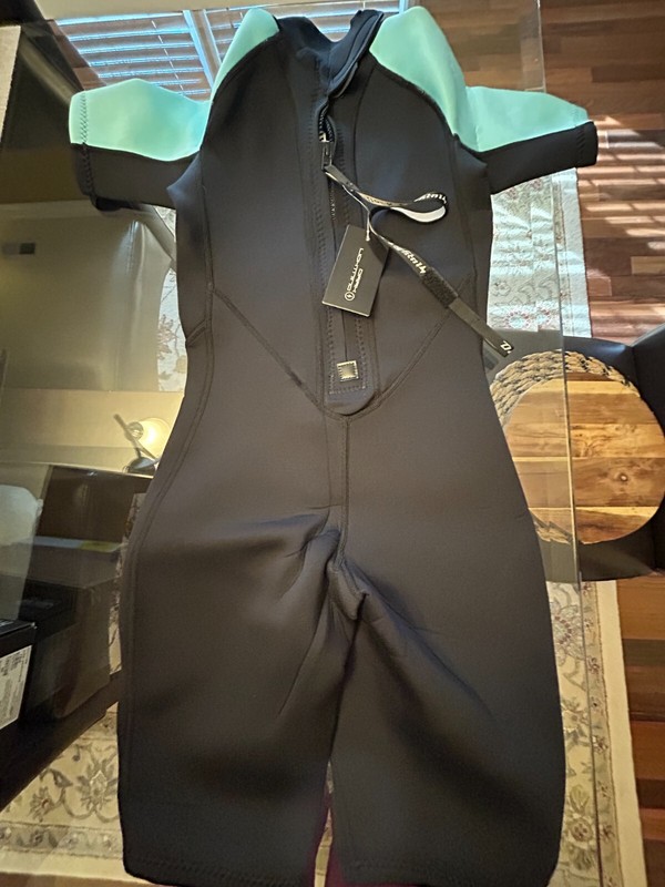 Dark Lightening Womens 4 Neoprene Full Scuba Diving Wetsuit Blue