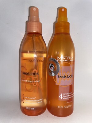 Matrix Sleek Look Hair Iron Smoother Instant Thermo Protection No. 3 & 4 Lot x 2