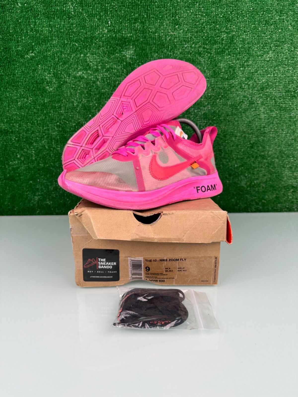 Size 9 - Nike Off-White x Zoom Fly SP Tulip Pink Size 9 - Nike Off-White x Zoom Fly SP Tulip Pink