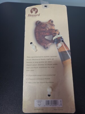 Reward grizzly bear bottle opener man cave lodge bar ware Fathers Day  C3
