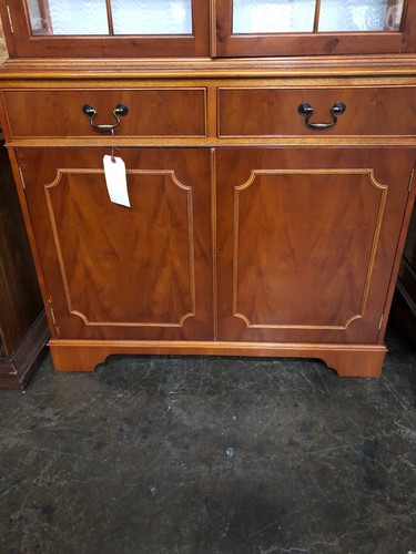 super nice pecan two door china hutch very clean and nice