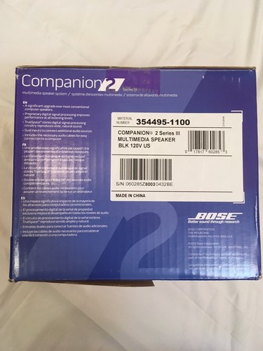 Bose Companion 2 Series III Multimedia Speaker System