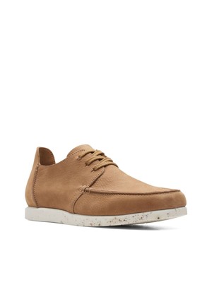 

COLLECTION BY CLARKS Мужские бежевые кожаные кроссовки с круглым носком из шакрелита 9,5 M, Бежевый, 26164711