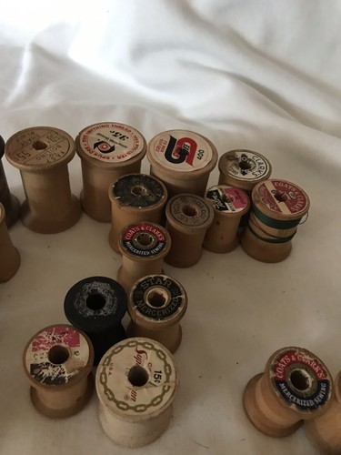 Lot Of 38 Vintage And Antique Wood Spools NO THREAD SPOOLS ONLY