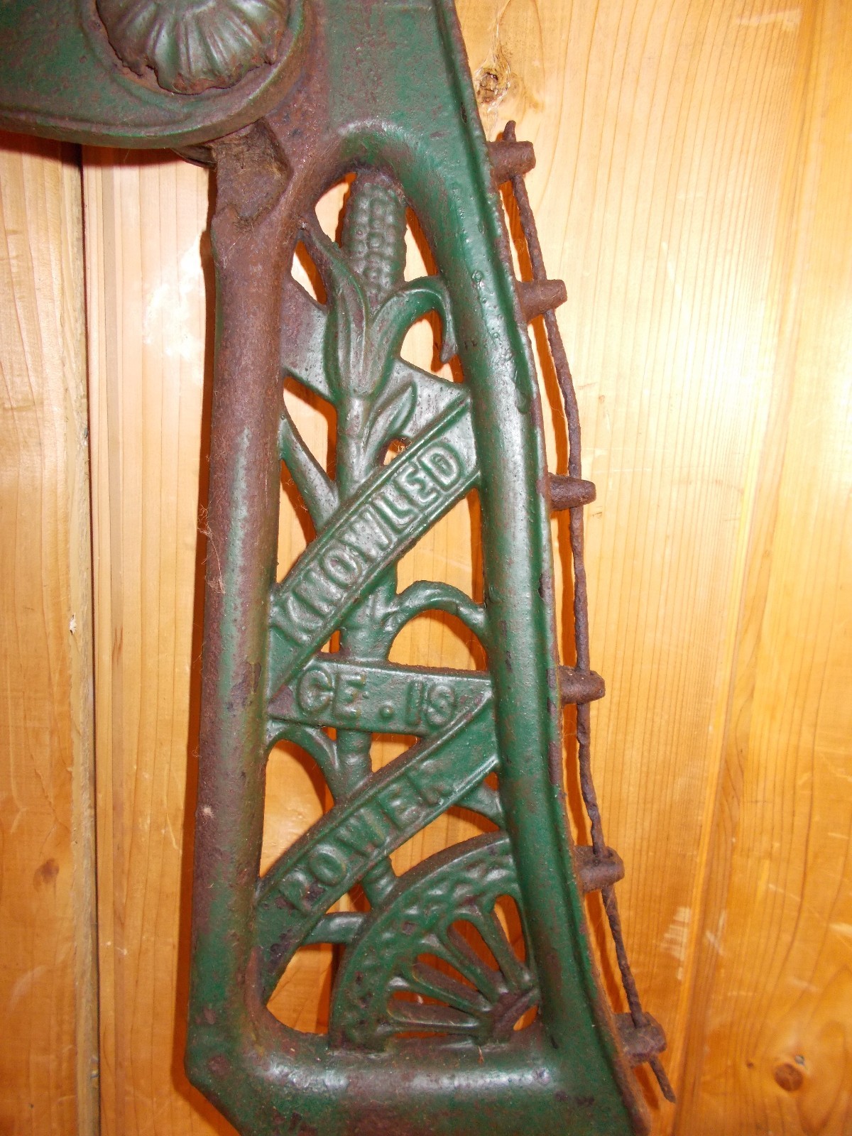 Pair of Patented 1881 Antique School Desk Bench Ornate Cast Iron Legs Thos Kane