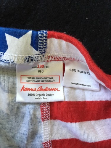 Hanna Andersson Organic Cotton Short Johns Bottoms Stars Stripes Size 130 US 8