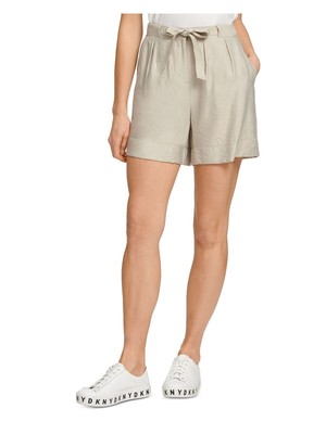 

Женские шорты DKNY с высокой талией и карманами, Бежевый, P0ELZB20