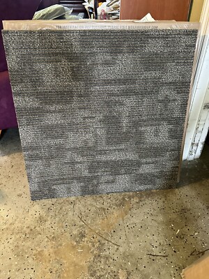 19pcs MOHAWK GREY Ashlar Brick COMMERCIAL CARPET TILE 24'' x 24 VINYL BACK 1 Box+