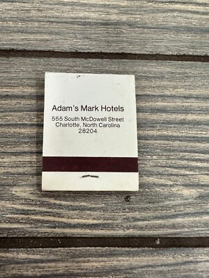 Vintage Adam's Mark Hotels Charlotte NC Matchbook Advertisement