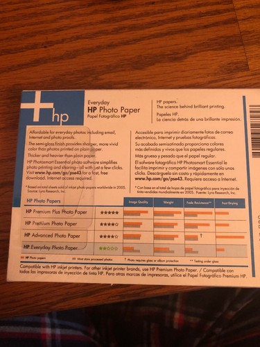 HP Everyday Photo Paper Semi-Gloss 4 x 6 inkjet 100 Sheets Q5440A Sealed NEW