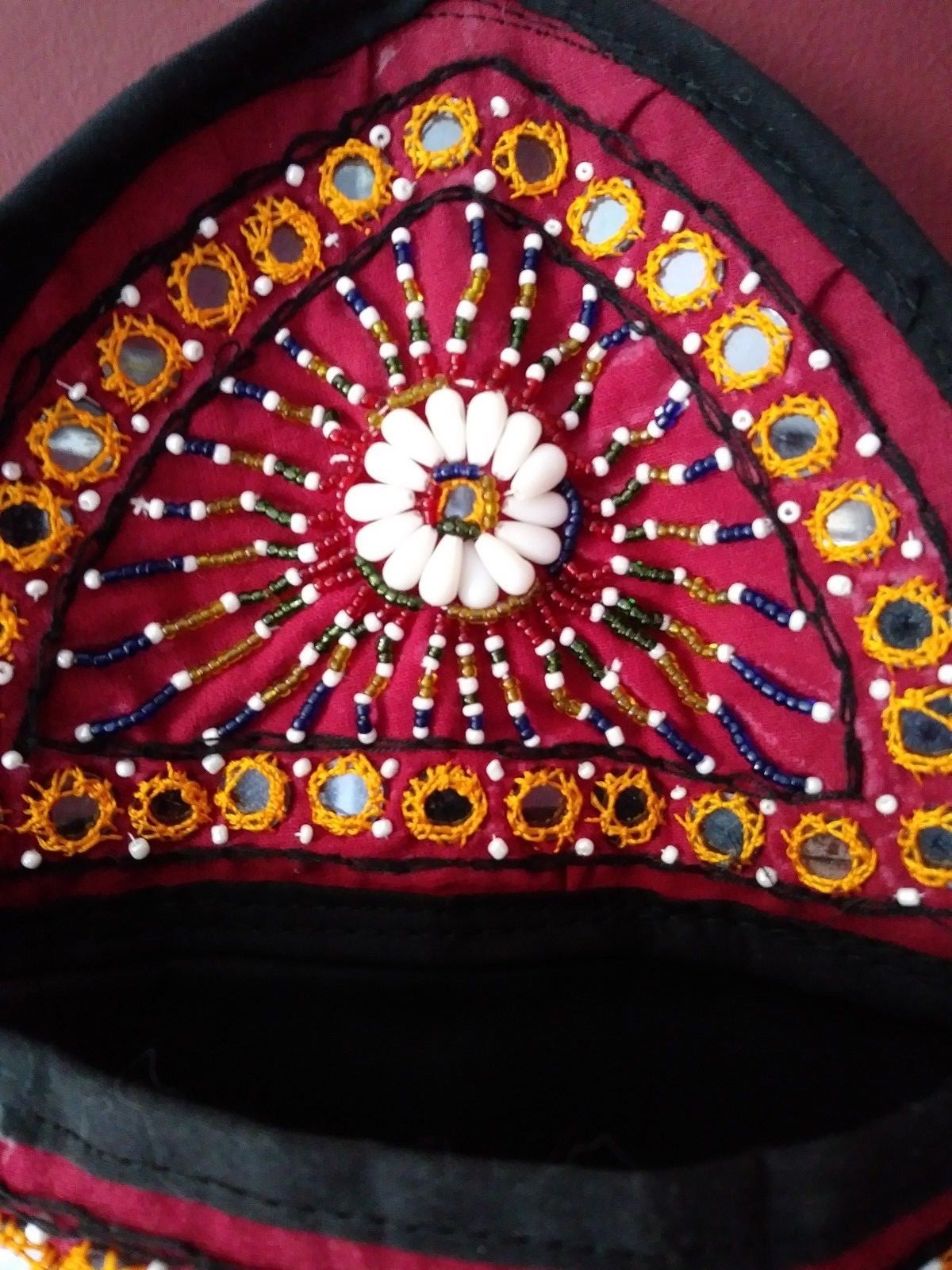 Beaded Wall Hanging Tapestry w Pockets 19