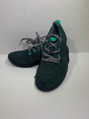 Allbirds WOMENS SIZE 7 Dark Green Wool Runners w/Black Soles Shoes Sneakers