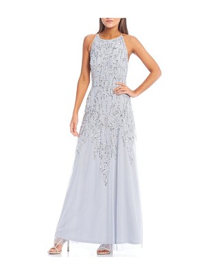 

JUMP APPAREL Женское голубое платье в полный рост без рукавов для юниоров 3\4, Light blue