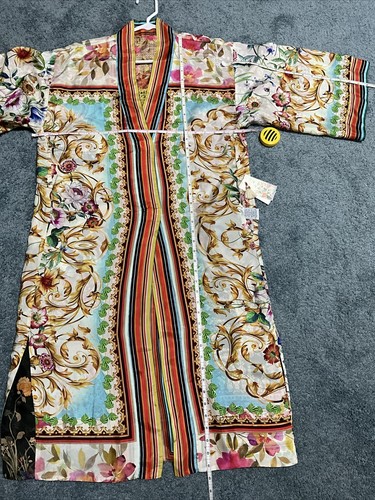 Pre-owned Johnny Was Silk Journey Kimono Nwt$515 Xsmall Scarf Prints Reversible In Multicolor