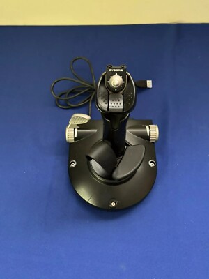 Saitek Cyborg Graphite PC Joystick  Game Controller USB Flight Stick TESTED Good