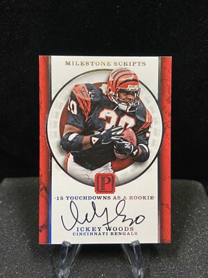 2017 Ickey Woods Pantheon Milestone Scripts ON CARD AUTO # 39/99