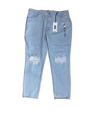 Refuge denim light wash high rise distressed MOM jeans size 15 NWT