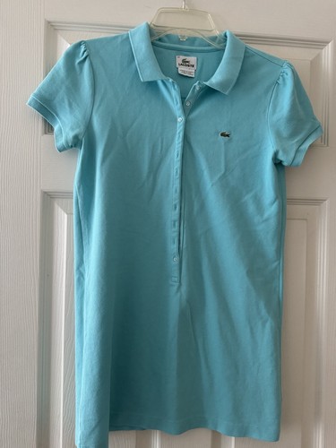 【LACOSTE】 ★ Slim Fit Mini Pique Polo Dress ★ Women's Slim Fit Stretch Mini Piqué Polo Dress - Dresses