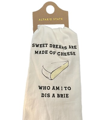 Sweet Dreams are Made of Cheese Brie Funny Kitchen Dish Towel