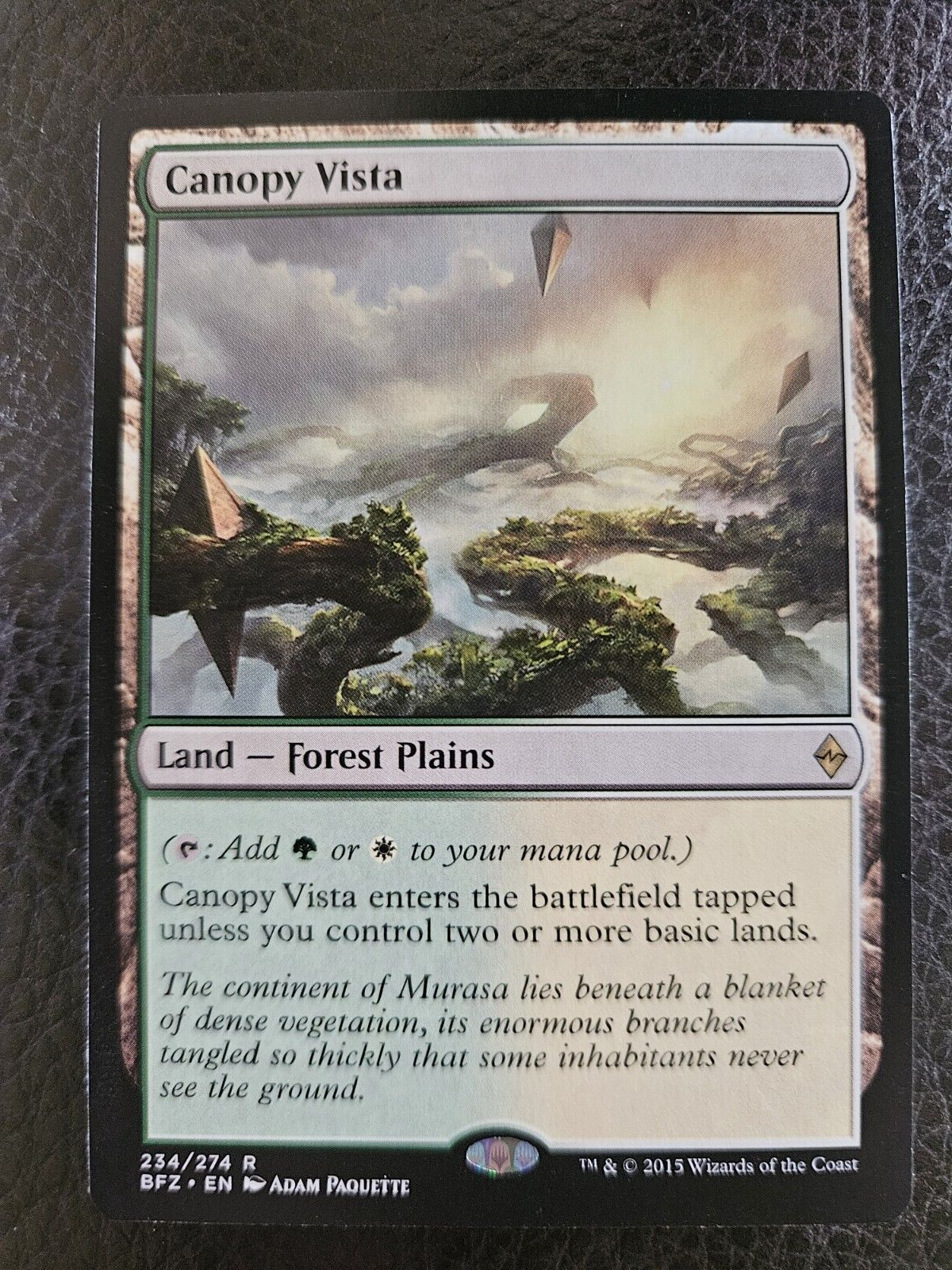Canopy Vista 1x FOIL BFZ MTG Battle for Zendikar Rare MINT green white land Canopy Vista 1x FOIL BFZ MTG Battle for Zendikar Rare MINT green white land