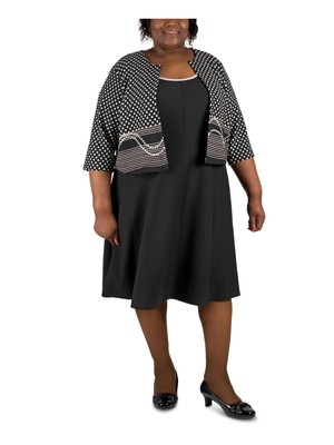 

SIGNATURE Женская черная эластичная куртка с открытым передом и рукавом 3/4 Wear To Work Jacket Plus, Черный, RB63490W