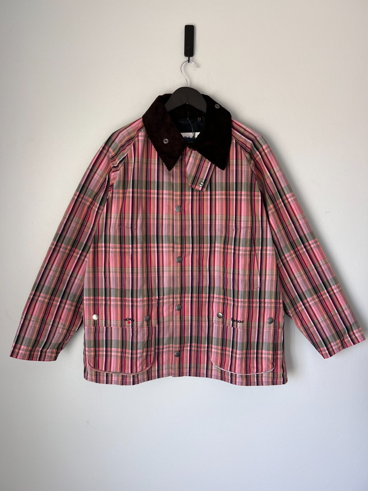 Noah NY x Barbour Madras Waxed Bedale Jacket - Size Medium