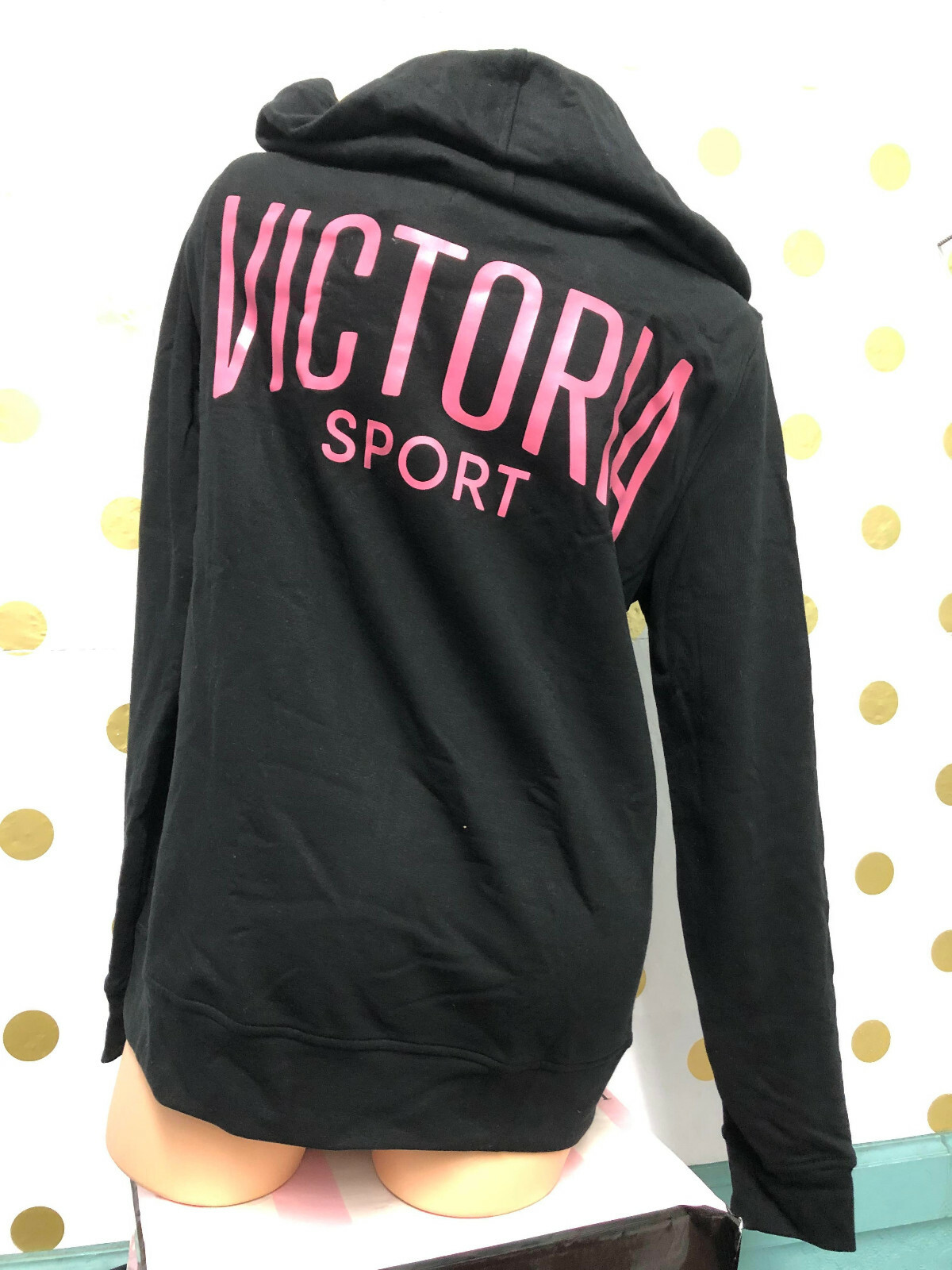 Victoria's Secret Victoria Sport Full Zip Hoodie Black Pink Logo M NWT |  eBay