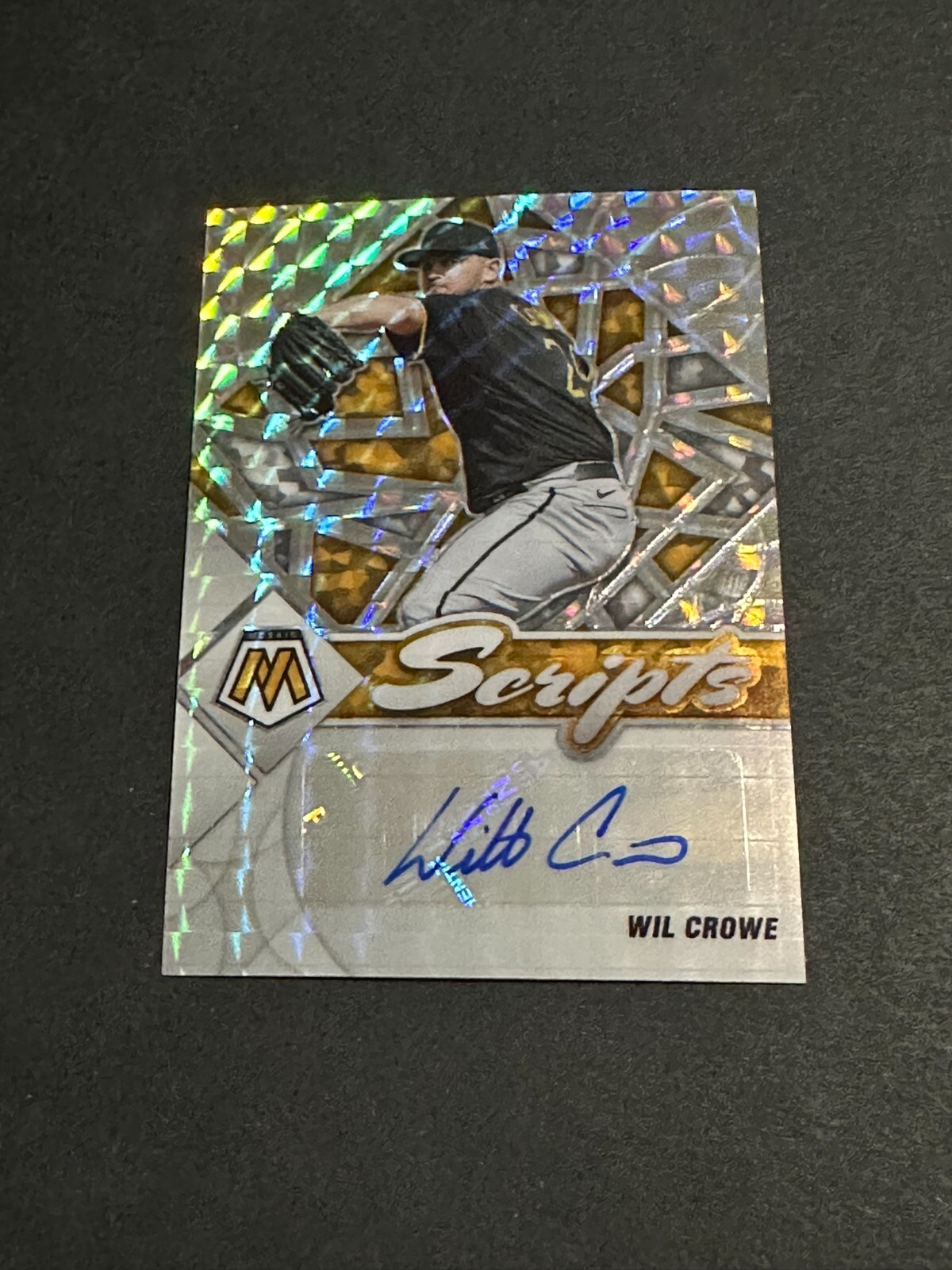 2022 PANINI MOSAIC WIL CROWE SCRIPTS PRIZM AUTO #SC-WI