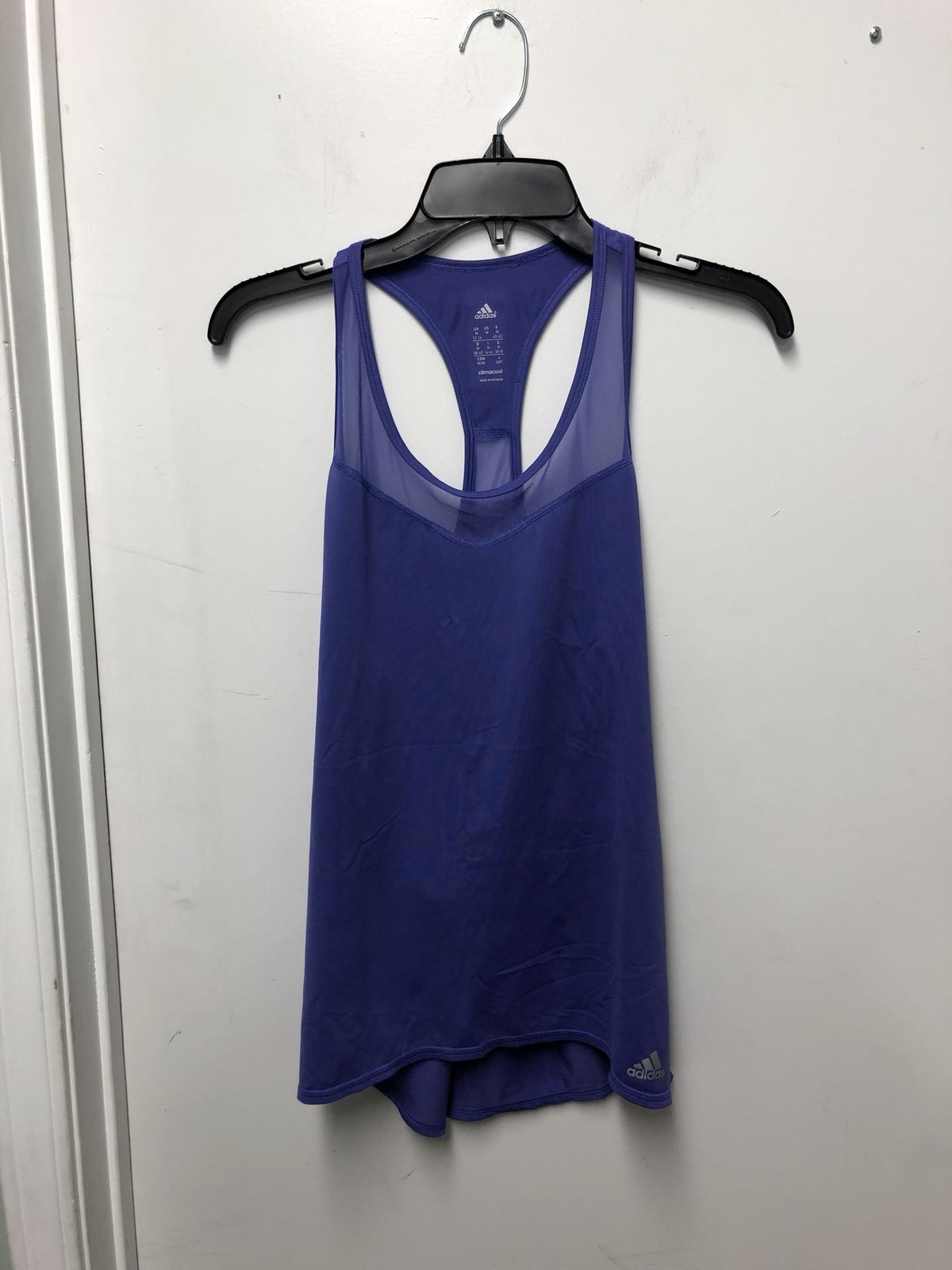 adidas Women's Mesh Cutout Basic Workout Tank Top AJ1055 Purple Size Medium