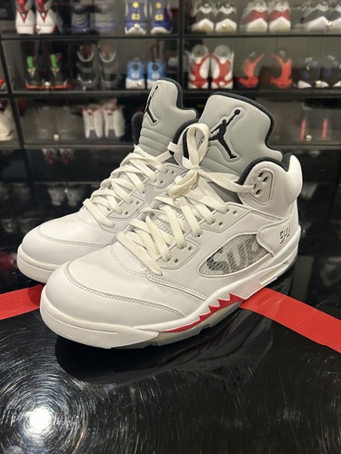 supreme Jordan 5 ホワイト 27センチ Jordan x Supreme Air Jordan 5 Retro Sneakers | White | FARFETCH