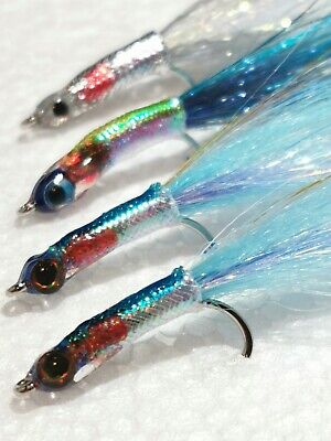 4x UK best winters sea trout fry FLIES Fly,hook sz4,10cm,lake reservoir NEW