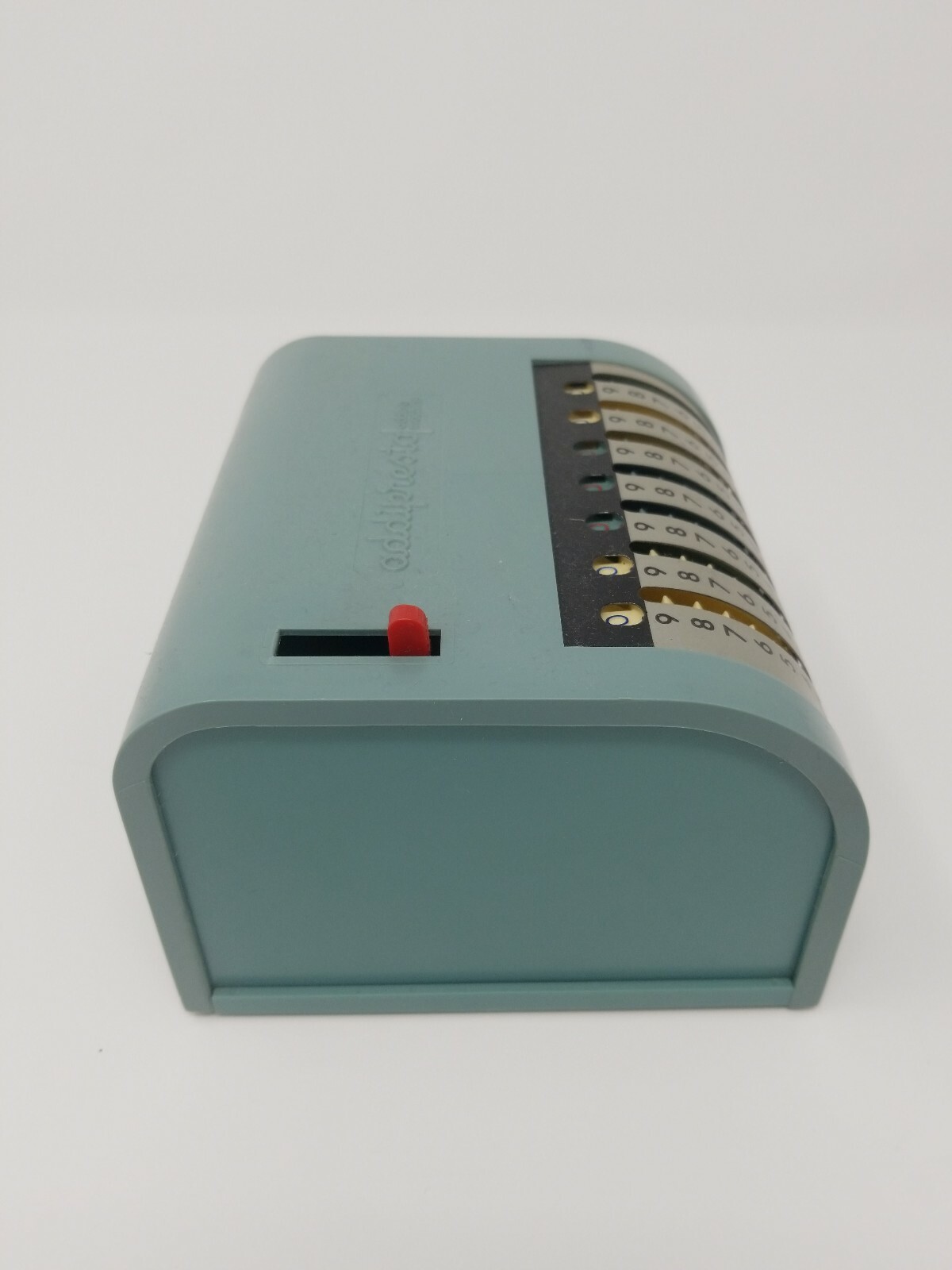 VINTAGE ADDIPRESTO ADDING MACHINE, GREEN PLASTIC CASE, 1960s Excellent Condition
