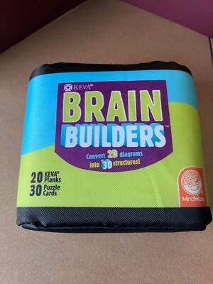 Keva Brain Builders (Mindware) 20 Planks, 30 Puzzle Cards STEM Complete Set