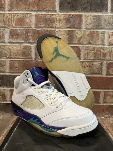 Air Jordan 5 ホワイト/パープル Nike Air Jordan 5 Retro LS Grape 2006 OG White Emerald Green