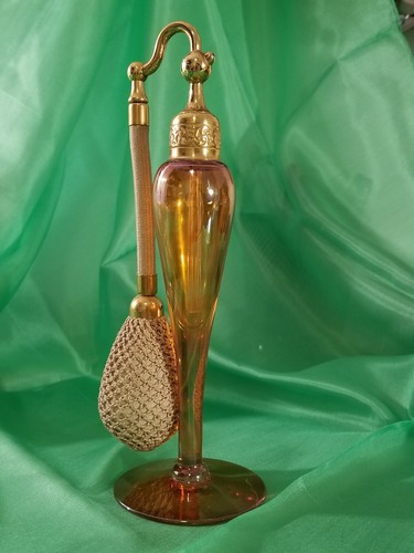 DeVilbiss Art Deco Glass Perfume Bottle Atomizer Original Box Bottom Vintage