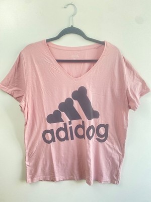 Adi Dog Funny Hunde spruch Rosa XL  Baumwolle Damen T-Shirt