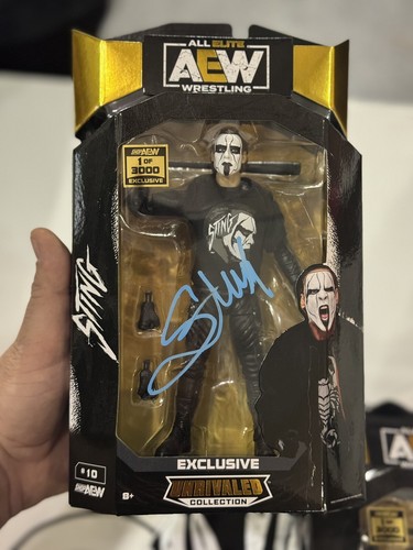 AEW Sting FIGURE Chase Figure 1/3000 Autographed STINGS LAST