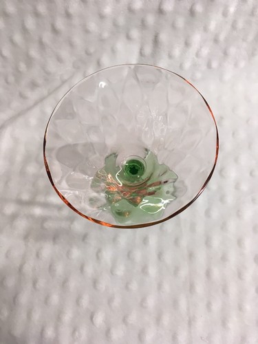 Vintage Watermelon Colored Glass Sherbert Wine Uranium