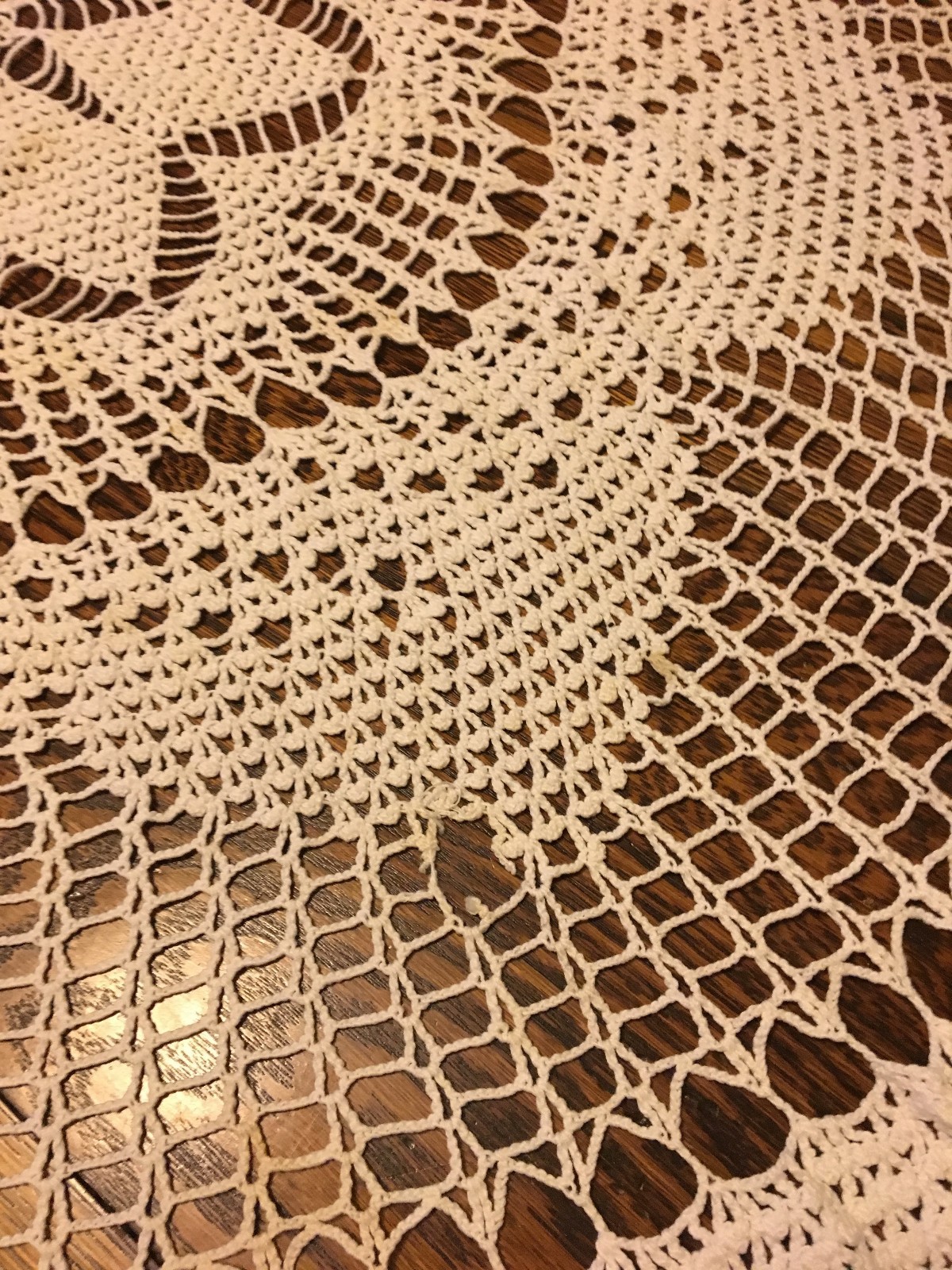 Vintage 100% Cotton Crochet Lace Tablecloth White 64