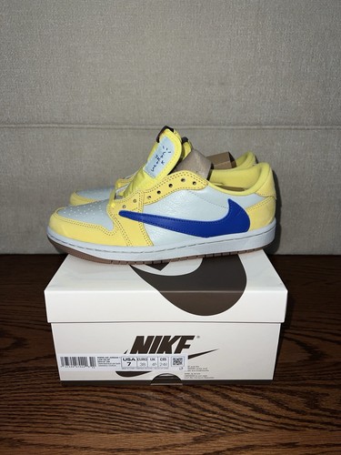 Pre-owned Jordan Travis Scott X Air  1 Retro Og Sp Low Canary Dz4137-700 Us Size 7w/5.5m✅ In Yellow