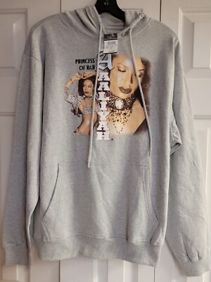 Aaliyah Princess of R&B Baby Girl Hoodie Gray Size Large