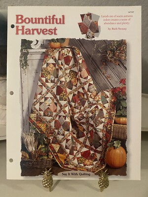 Bountiful Harvest￼ 59  X  63  Quilt Pattern Oxmoor House Vtg