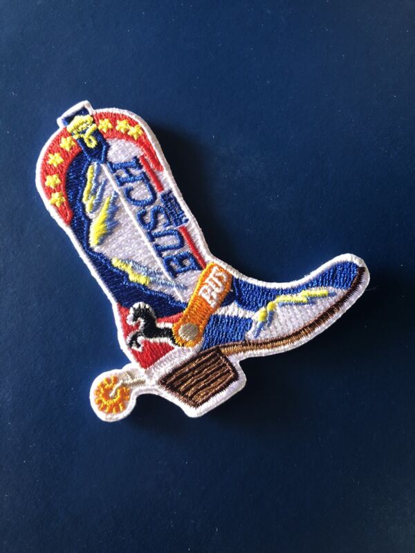 Busch Beer Cowboy Boot Iron On Patch 3” x 3”