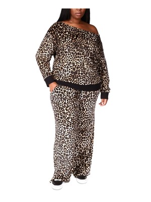 MICHAEL MICHAEL KORS Womens Beige Long Sleeve Asymmetrical Neckline Top Plus 2X