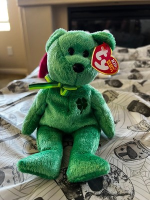 Ty Beanie Baby Dublin Green Sparkle Teddy Bear Plush Toy 2002 Shamrock St Patty