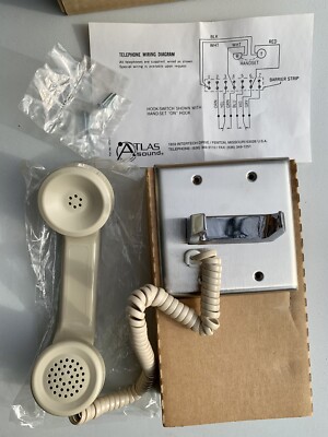 Atlas Sound CE-2A Telephone Intercom Paging System Handset Chrome Hook - New NOS