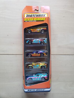 NEW Matchbox Sleek Riders 5 Pack  Exclusive Designs Mattel Wheels